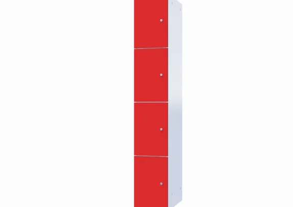 Modułowa szafka metal z HPL - Combo 4 poziomy w kolorze Red Deluxe