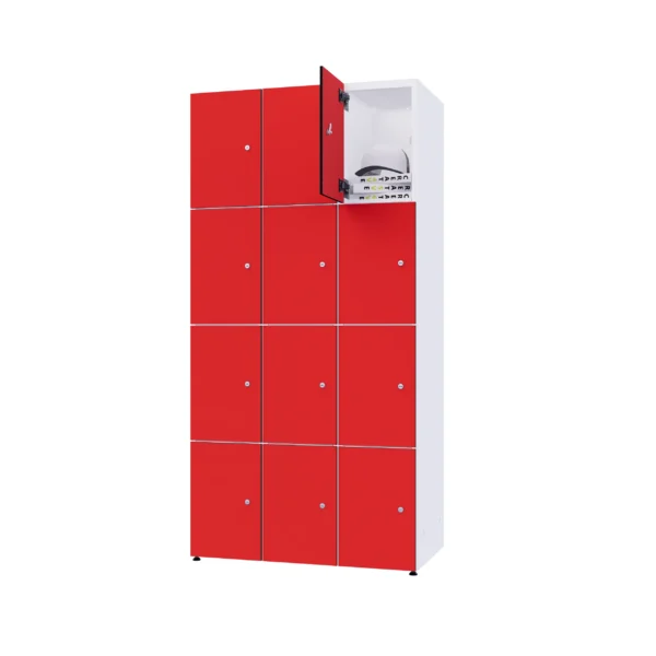 Modularer Metallschrank mit HPL-Beschichtung – Combo, 4 Ebenen