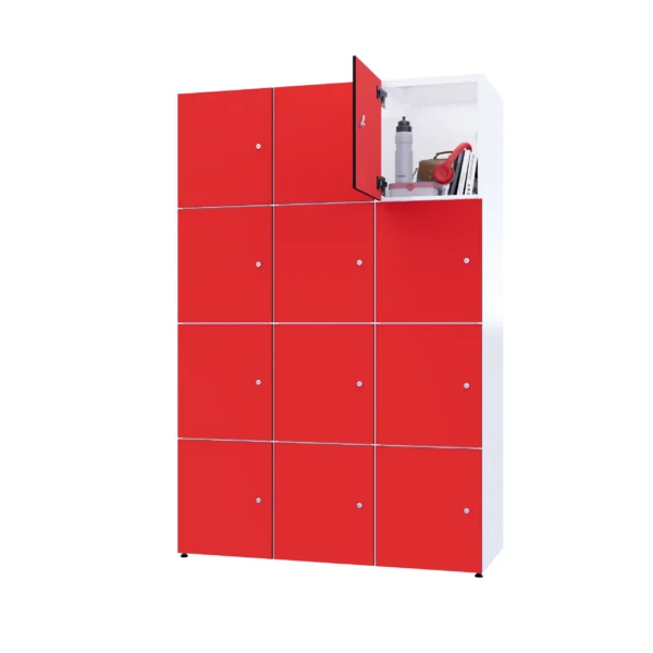 Modularer Metallschrank mit HPL-Beschichtung – Combo, 4 Ebenen